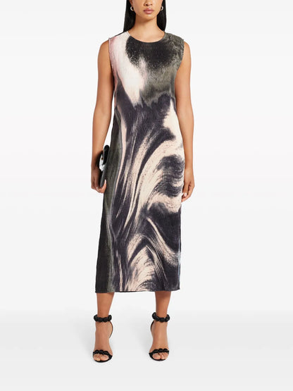 Evana Watercolour-Effect Midi Dress