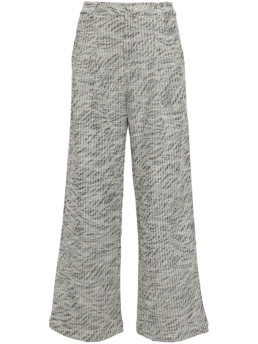 Ribbed-Knit Flared Trousers