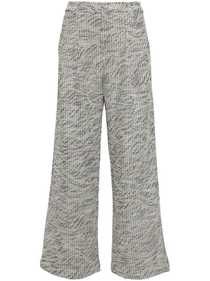 Ribbed-Knit Flared Trousers