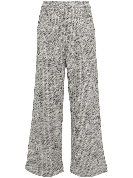 Ribbed-Knit Flared Trousers