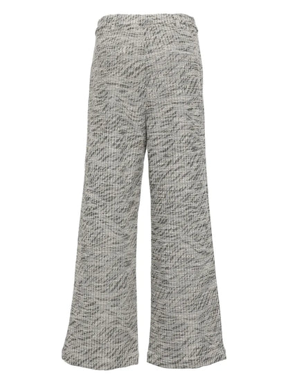 Ribbed-Knit Flared Trousers