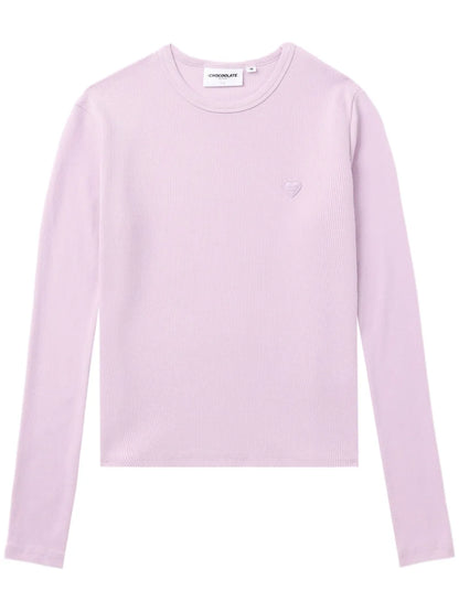 Heart-Appliqué Cotton T-Shirt