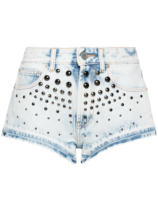 Studded Denim Shorts