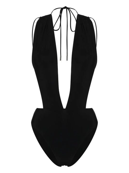 V-Neck Open-Back Swimsuit