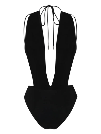 V-Neck Open-Back Swimsuit