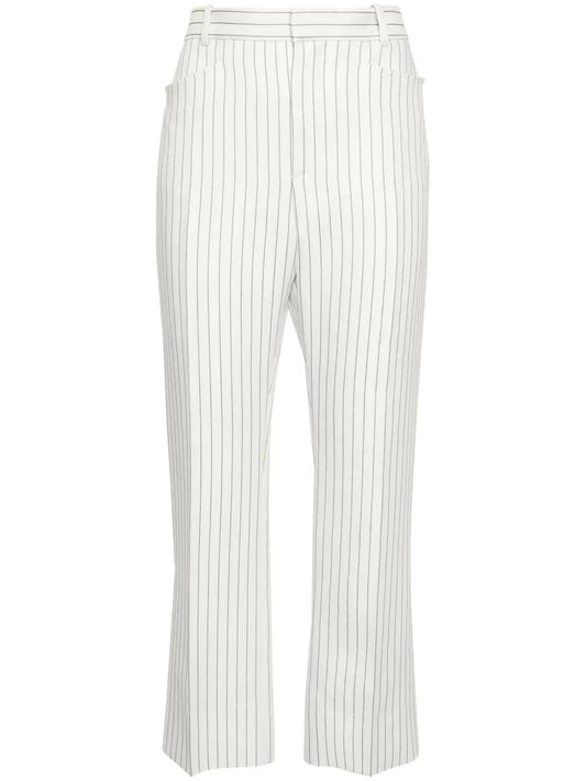 Striped Straight-Leg Trousers