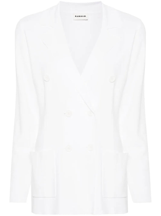 Double-Breasted Knitted Blazer