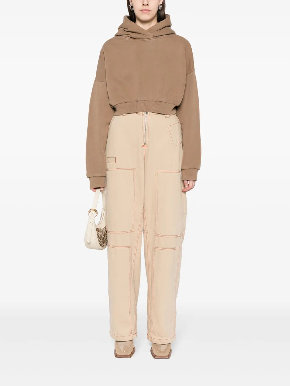 Organic-Cotton Cropped Hoodie