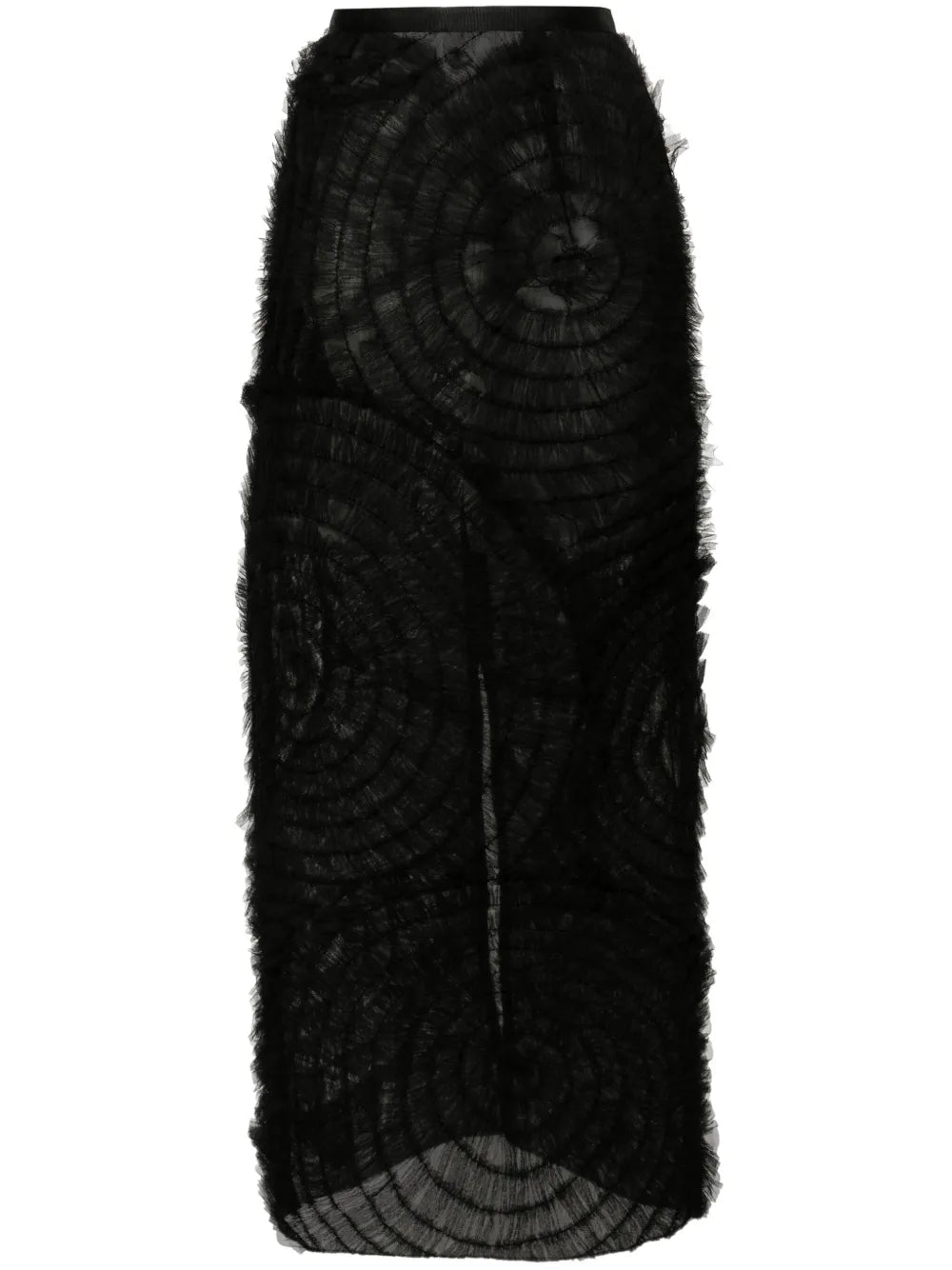 Ruffled Sheer Maxi Skirt