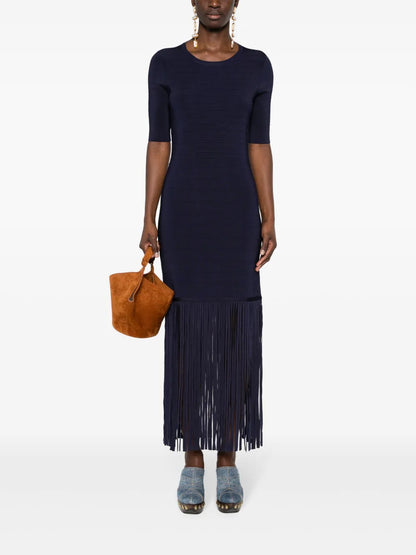 Fringe-Detail Dress