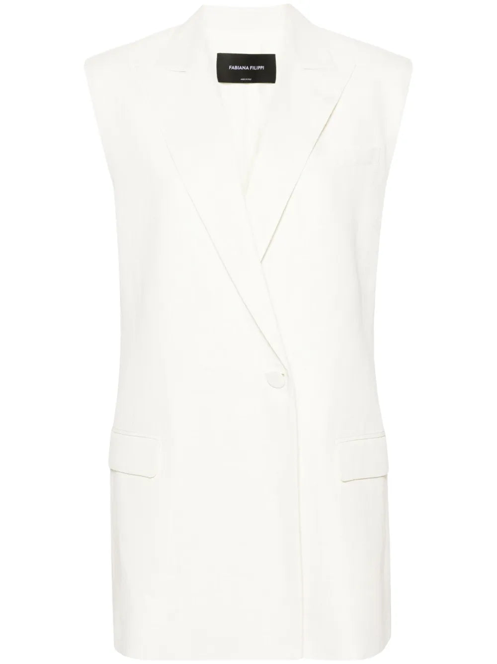 Single-Breasted Linen-Blend Gilet