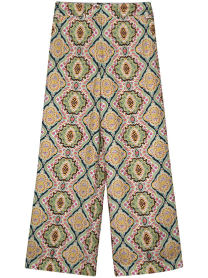 Floral Wide-Leg Trousers