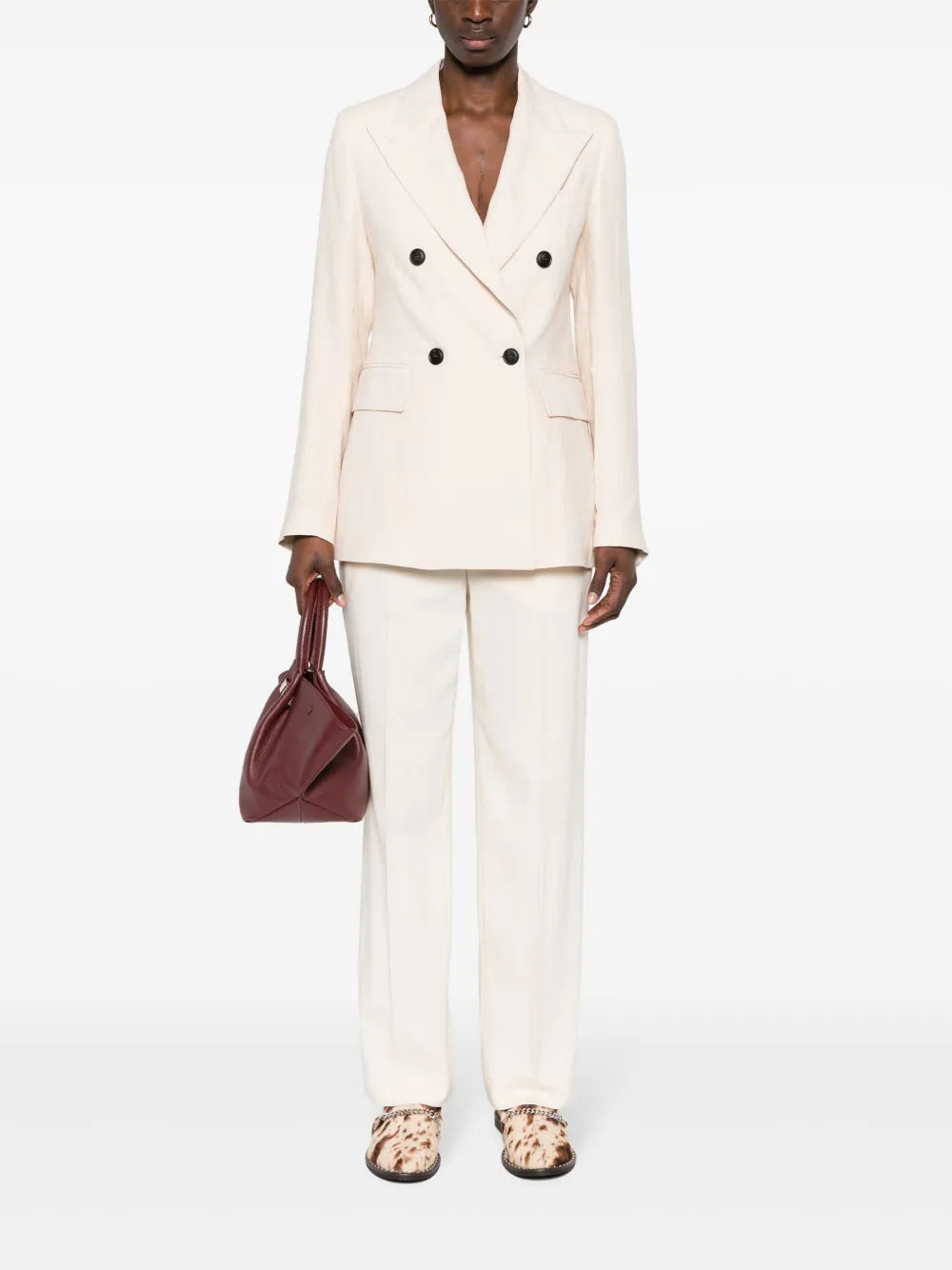 Double-Breasted Linen Blazer