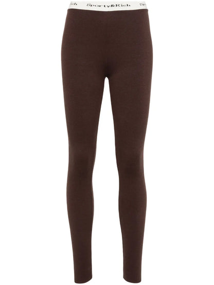 Logo-Waistband Knitted Leggings
