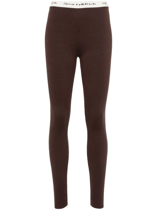 Logo-Waistband Knitted Leggings