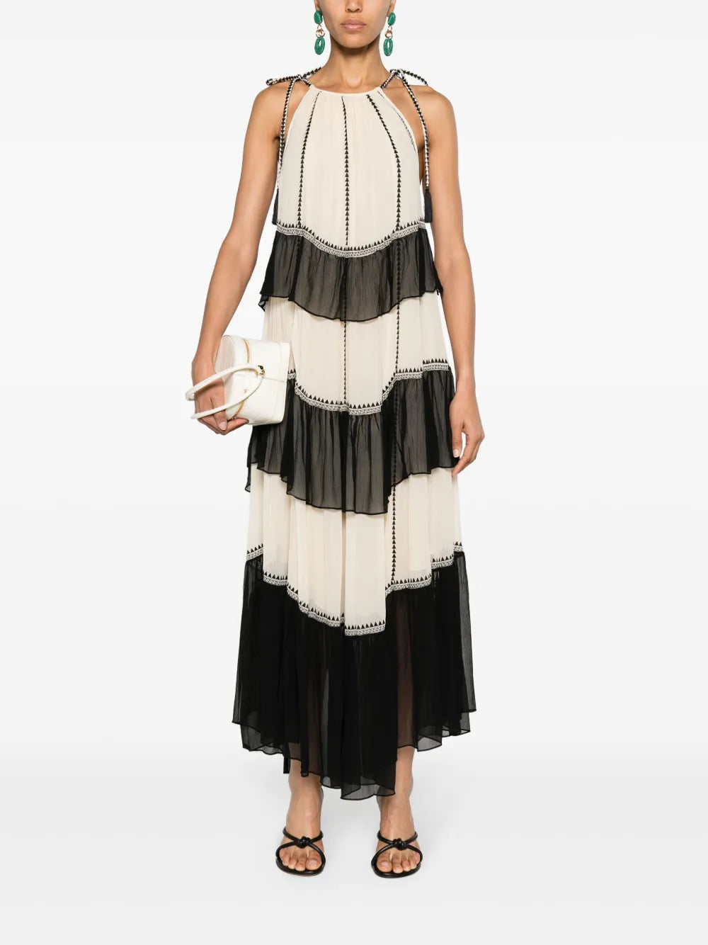Delilah Ruffled Silk Midi Dress