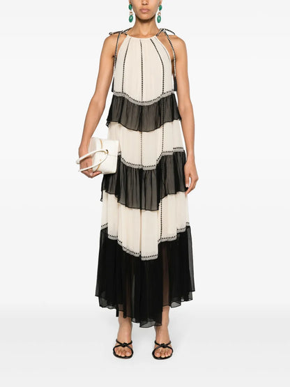 Delilah Ruffled Silk Midi Dress