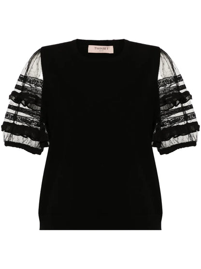 Logo-Plaque Knitted Top