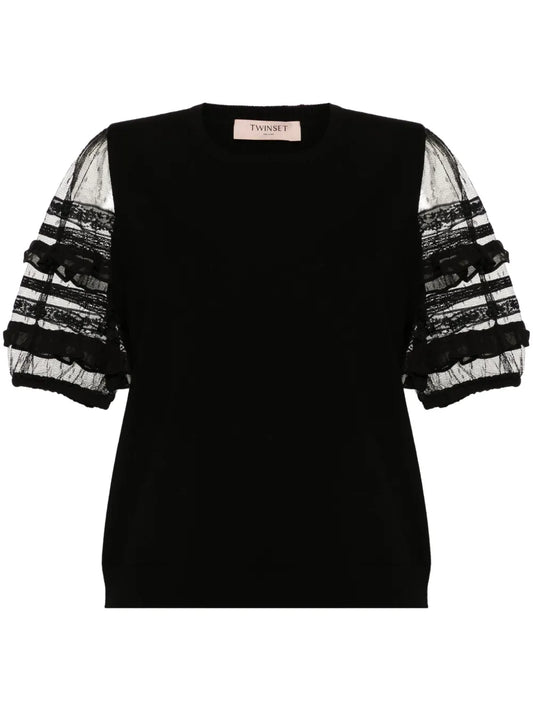Logo-Plaque Knitted Top