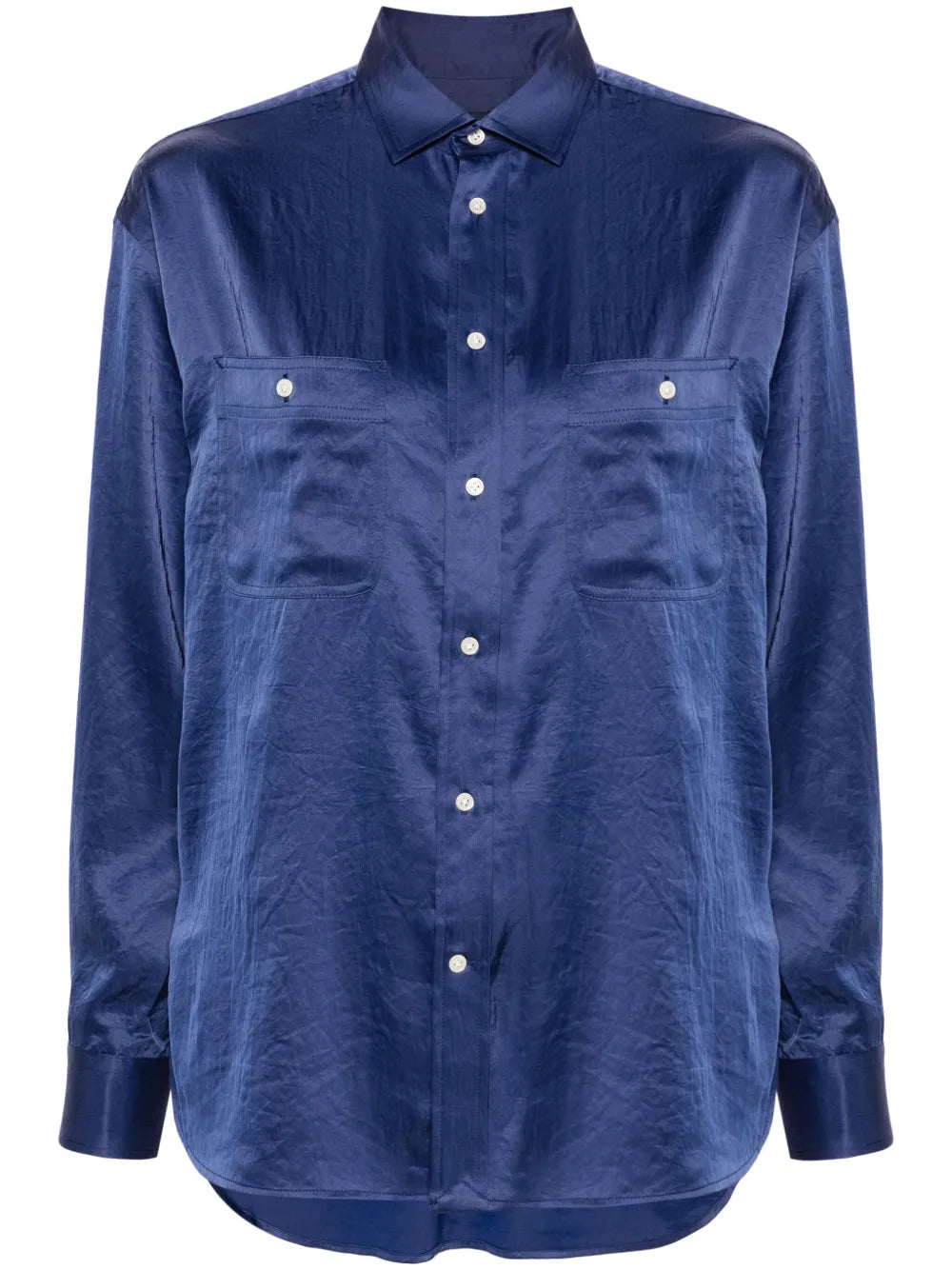 Long-Sleeve Satin Shirt