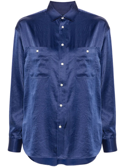 Long-Sleeve Satin Shirt