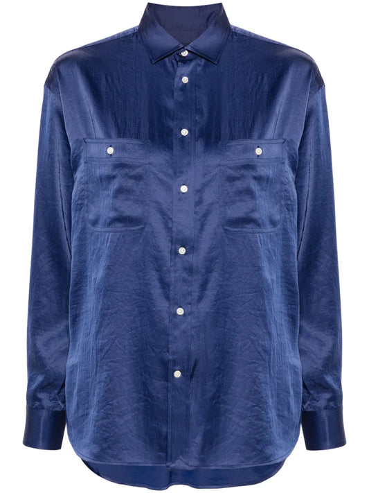 Long-Sleeve Satin Shirt