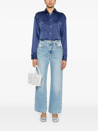 Long-Sleeve Satin Shirt