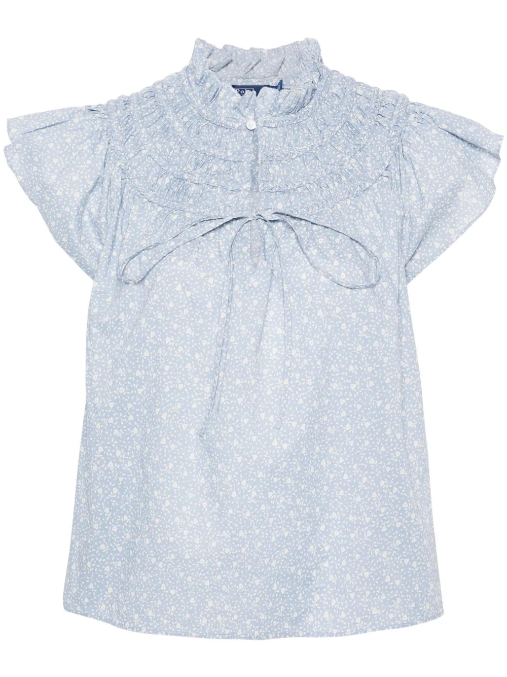 Floral-Print Cotton Blouse