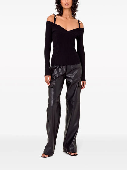 Leah Cold-Shoulder Knitted Top