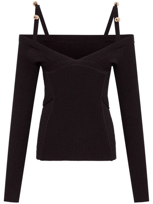 Leah Cold-Shoulder Knitted Top