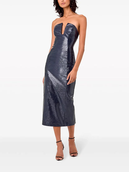 Katherine Faux-Leather Midi Dress