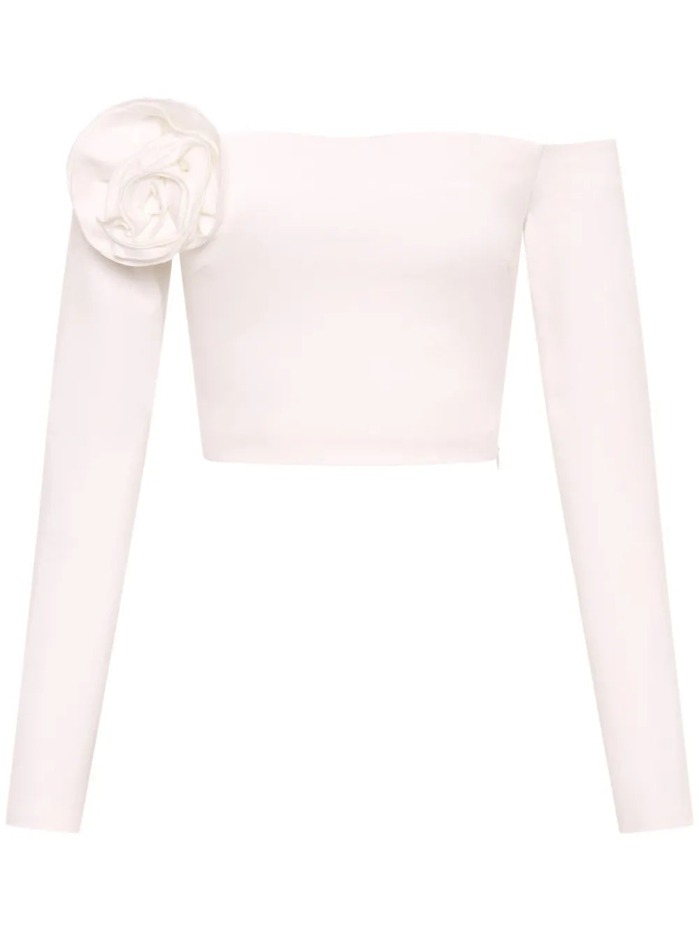 Elaina Floral-Rosette Off-Shoulder Top