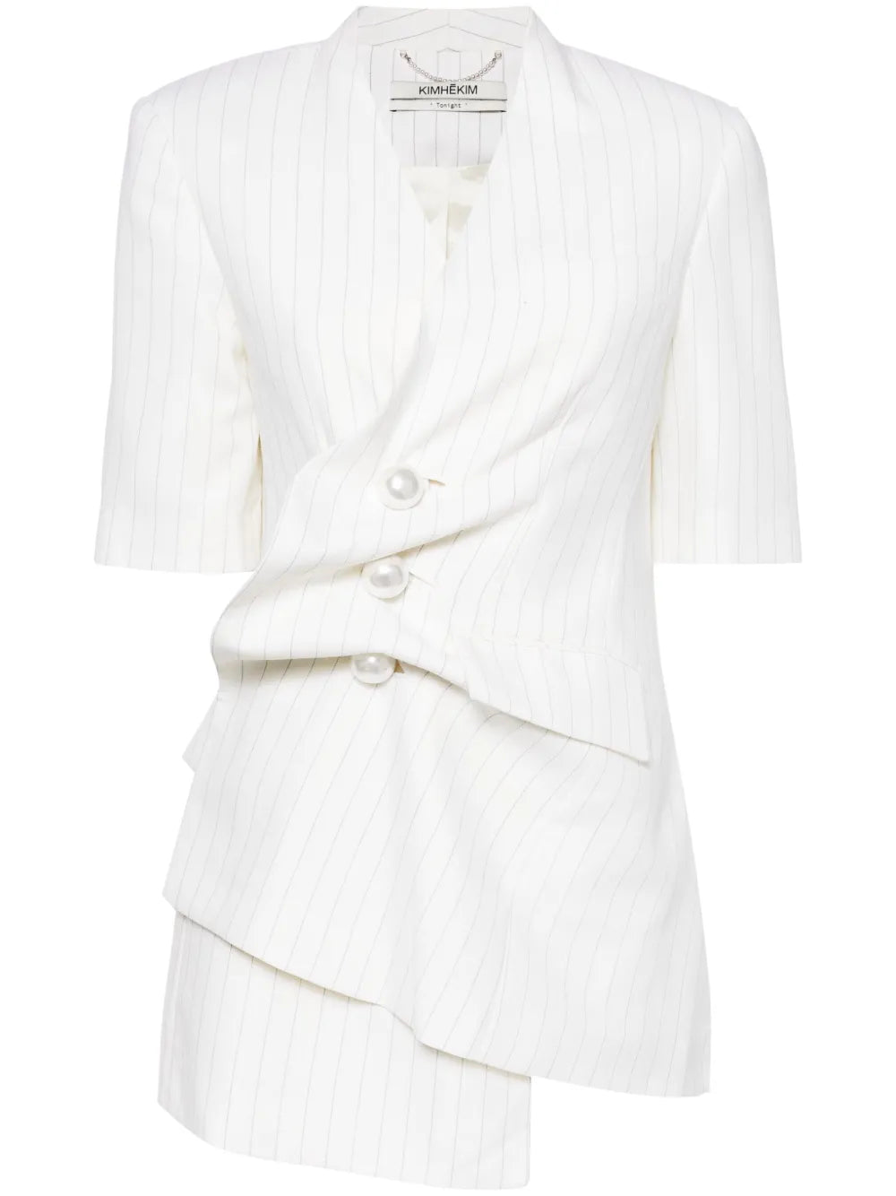 Gathered Short-Sleeved Blazer