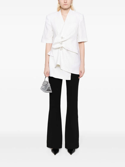 Gathered Short-Sleeved Blazer
