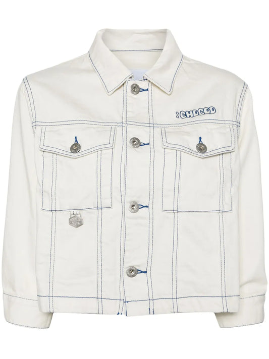 Logo-Embroidered Denim Jacket