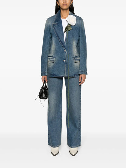 Carnivorous Floral-Appliqué Blazer