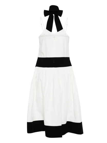 Scarf Cotton-Linen Midi Dress