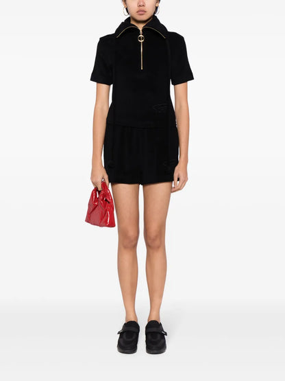 Half-Zip Terrycloth Polo Shirt