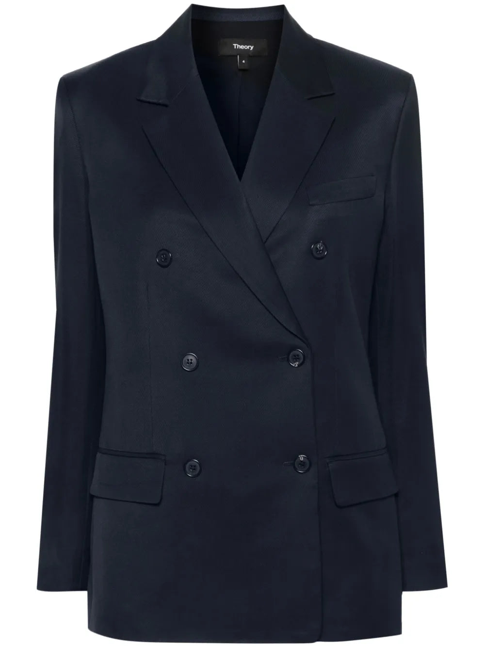 Double-Breasted Twill Blazer