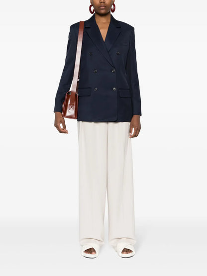 Double-Breasted Twill Blazer