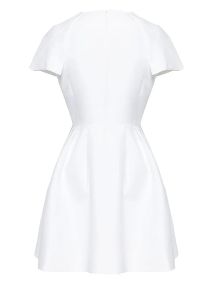 Signature Floral-Appliqué Midi Dress