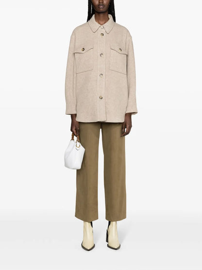 Harveli Button-Up Brushed Coat