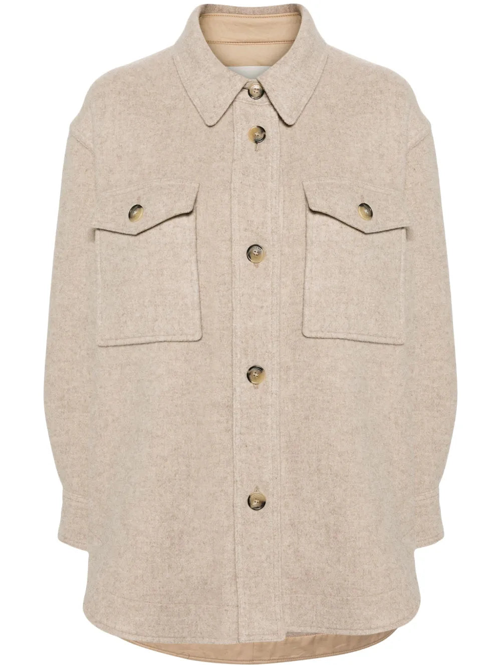 Harveli Button-Up Brushed Coat