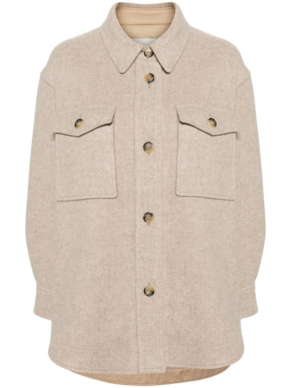 Harveli Button-Up Brushed Coat