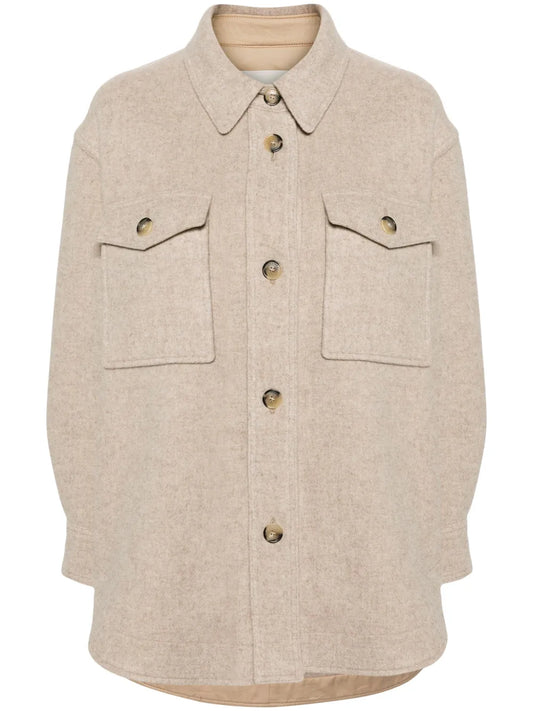 Harveli Button-Up Brushed Coat