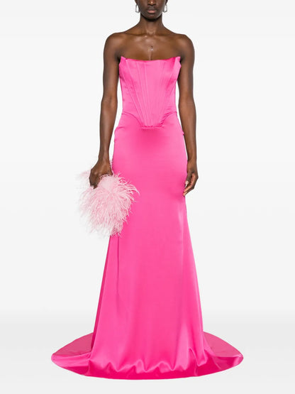 Corset-Style Satin Gown