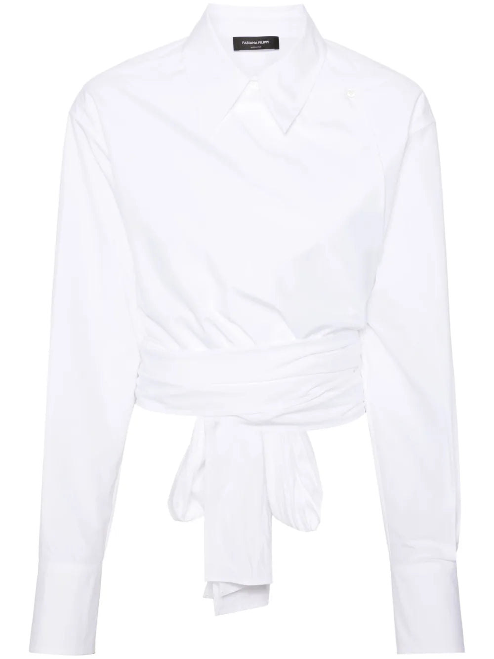 Wrap-Design Cotton Shirt