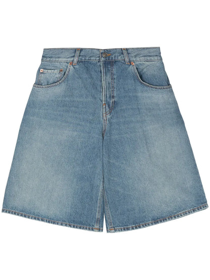 Flared Denim Shorts