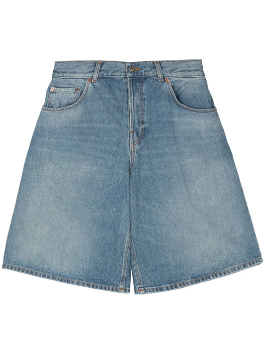 Flared Denim Shorts