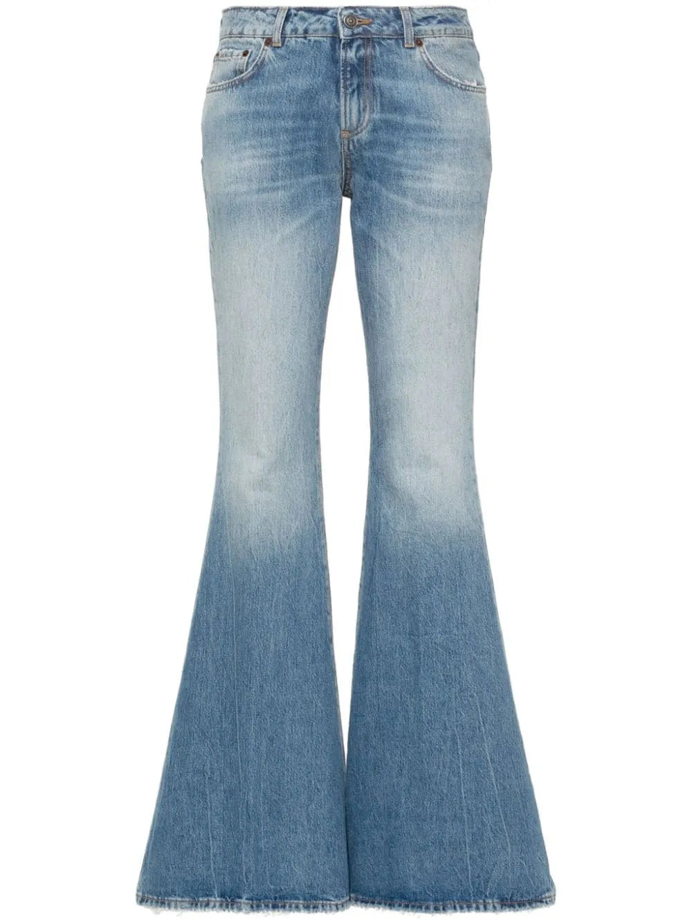 Distressed Wide-Leg Jeans